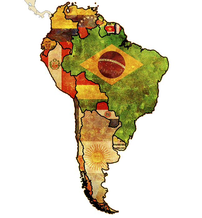 cartina sudamerica